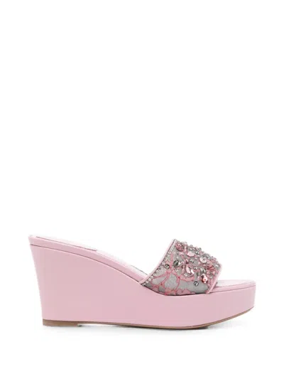 René Caovilla 100mm Christy Crystal-embellished Sandals In Pink