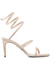 René Caovilla Rene Caovilla Womens Blush Cleo 80 Crystal-embellished Leather Heeled Sandals In Gold
