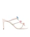 René Caovilla 100mm Crystal-embellished Satin Mules In White