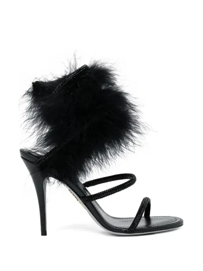 René Caovilla 100mm Juniper Sandals In Black