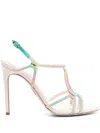 René Caovilla 100mm Peach-burano Sandals In Pink