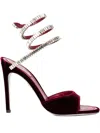 René Caovilla 104mm Cleo Serpent Rhinestone Sandal In Burgundy