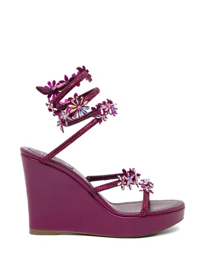 René Caovilla 105mm Cassie Sandlas In Purple