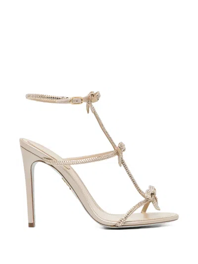 René Caovilla 105mm Caterina Sandals In Gold