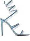 René Caovilla 105mm Chandelier Crystal-embellished Sandals In Blue