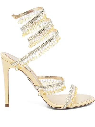 René Caovilla 105mm Chandelier Sandal In Yellow