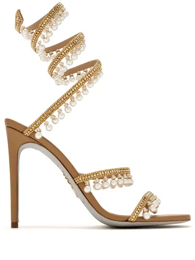 René Caovilla 105mm Chandelier Sandals In ブラウン