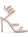 René Caovilla Chandelier 105 Crystal-embellished Sandals In Gold