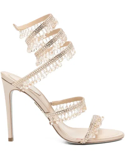 René Caovilla 105mm Chandelier Sandals In Neutral