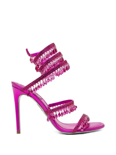 René Caovilla 105mm Chandelier Sandals In Purple