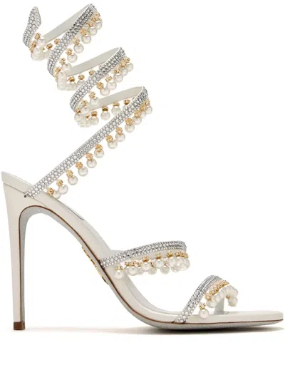 René Caovilla 105mm Chandelier Sandals In Silver