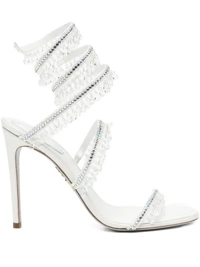 René Caovilla 105mm Chandelier Sandals In White