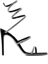 René Caovilla 105mm Cleo Anthracite Crystal-embellished Spiral-strap Sandals In Black
