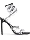 René Caovilla Chandelier 105 Rhinestone Embellished Sandals In 黑色
