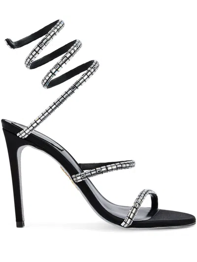 René Caovilla 105mm Cleo Sandals In Black