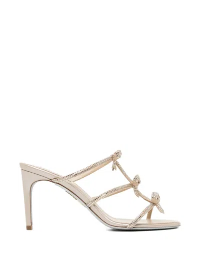 René Caovilla 105mm Cleo Sandals In Gold