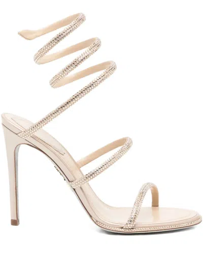 René Caovilla 105mm Cleo Sandals In Neutral