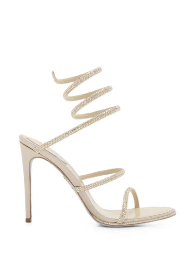 René Caovilla 105mm Cleo Sandals In Neutral
