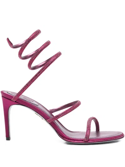 René Caovilla 105mm Cleo Sandals In Purple