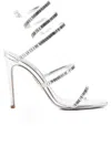 René Caovilla 105mm Cleo Sandals In Silver