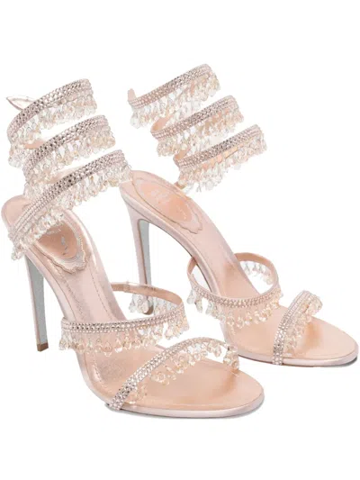 René Caovilla 105mm Crystal-chandelier Heeled Sandals In Pink