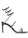René Caovilla Sandalen Mit Kristallen 105mm In Schwarz