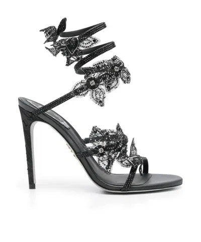 René Caovilla 105mm Floriane Aquamarine Sandals