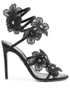 René Caovilla 105mm Floriane Sandals In Black