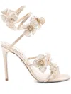 René Caovilla Open Box - Rene Caovilla Floriane Honey Heeled Sandals In Neutrals