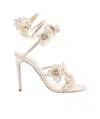René Caovilla Open Box - Rene Caovilla Floriane Honey Heeled Sandals In White