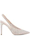 René Caovilla Crystal Mesh Slingback Cocktail Pumps In Neutrals