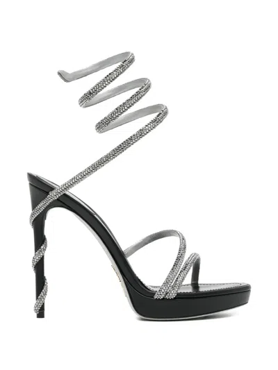 René Caovilla 105mm Margot Sandals In Black