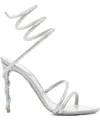 René Caovilla Stiletto High Heel Sandals In Silver