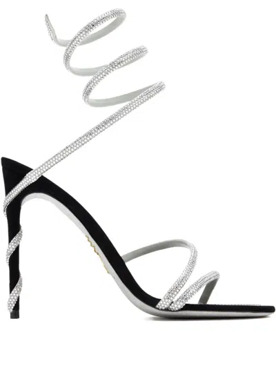 René Caovilla 105mm Margot Spiral-embellished Sandals In Black