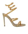 René Caovilla Juniper 80mm Metallic-leather Sandals In Nude