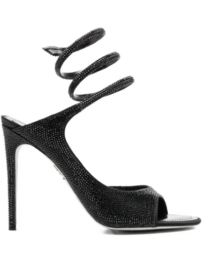 René Caovilla 110mm Audrey Sandals In Black
