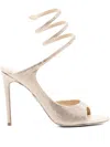 René Caovilla Audrey Gold Sandal 105 In Gold