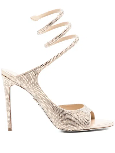René Caovilla 110mm Audrey Sandals In Gold