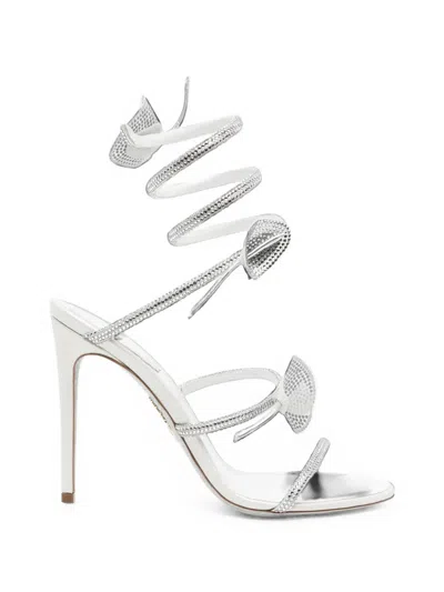 René Caovilla 110mm Calliope Sandals In Silver