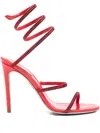 René Caovilla 110mm Cleo Embellished Spiral Ankle-strap Sandals In Red
