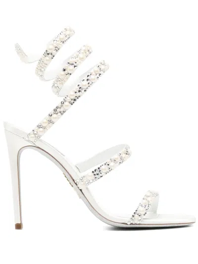René Caovilla 110mm Cleo Sandals In Neutral