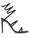 René Caovilla Black Open Toe Heels