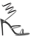 René Caovilla Strappy Leather Sandals Stiletto Heel