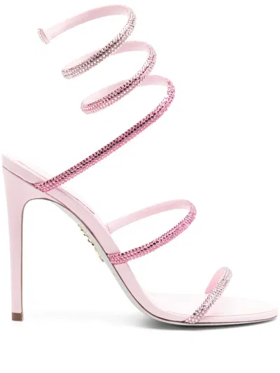René Caovilla 110mm Cleo Sandals In Pink