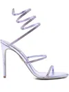 René Caovilla 115mm Crystal Ankle Wrap Heeled Sandal In White