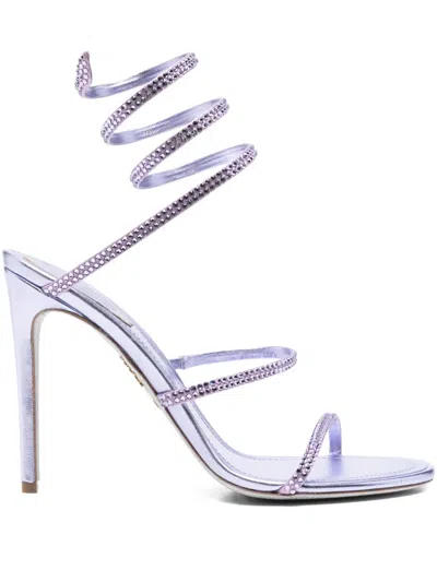 RENÉ CAOVILLA 115MM CRYSTAL ANKLE WRAP HEELED SANDALS