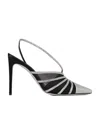 René Caovilla Emily Slingbacks In Rhinestone Crystals In Black