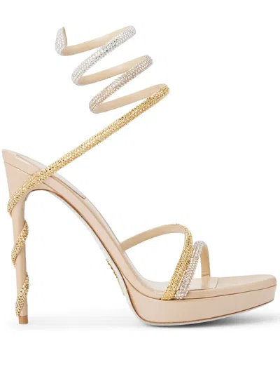 René Caovilla 120mm Margot Sandals In Silver