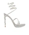 René Caovilla Margot Crystals Gray Platform Sandal 130 In Gray