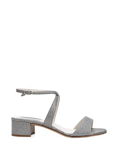 Pre-owned René Caovilla 2022 Crystal-embellished Sandals In Grey